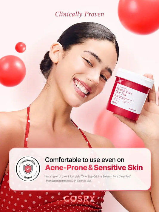 COSRX Acne Care Blemish Pore Clear Pads – Exfoliating Toner for Acne, Blackheads & Pore Care with BHA, PHA & LHA – Skin Repair Solution