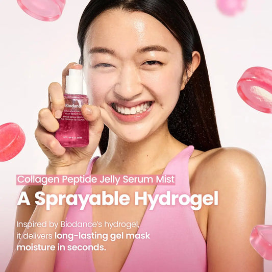 [Biodance Official] Collagen Peptides Jelly Serum Mist & Collagen Hydrogel Facemask | Pore Tightening, Firming, Glow, Glass Skin, Elasticity Improvement, Hydrating Face Mist, Plumping, Anti-Aging Face Spray, Sprayable Hydrogel, Korean Skin Care