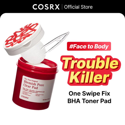 COSRX Acne Care Blemish Pore Clear Pads – Exfoliating Toner for Acne, Blackheads & Pore Care with BHA, PHA & LHA – Skin Repair Solution